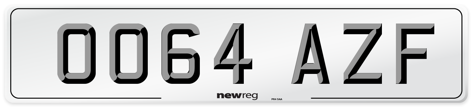 OO64 AZF Number Plate from New Reg